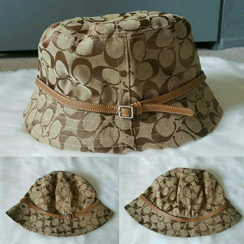 Coach Khaki crusher bucket hat.